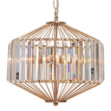 Todd Gold Steel & Glass 3 Light Pendant